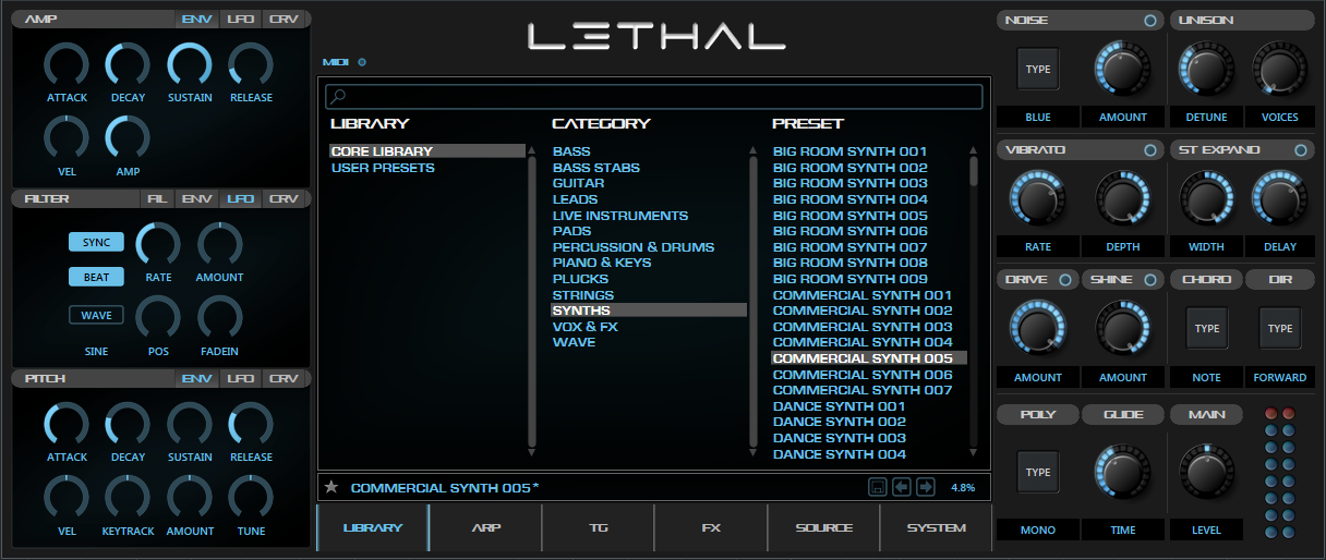 Lethal by Lethal Audio - Synth (Sample Based) Plugin VST Audio Unit AAX